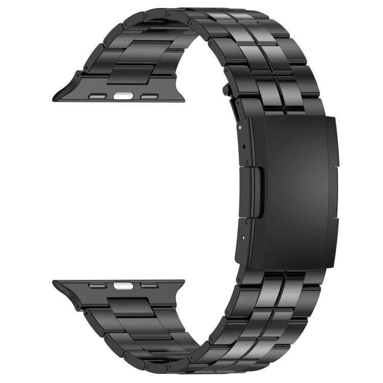 For Apple Watch Series 5 44mm Tortoise Buckle Titanium Steel Watch Band(Black) - Watch Bands by PMC Jewellery | Online Shopping South Africa | PMC Jewellery