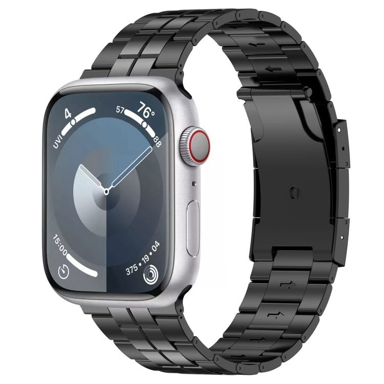 For Apple Watch Series 4 44mm Tortoise Buckle Titanium Steel Watch Band(Black) - Watch Bands by PMC Jewellery | Online Shopping South Africa | PMC Jewellery