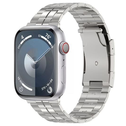 For Apple Watch Series 3 38mm Tortoise Buckle Titanium Steel Watch Band(Silver) - Watch Bands by PMC Jewellery | Online Shopping South Africa | PMC Jewellery