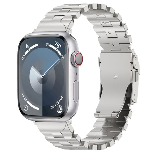 For Apple Watch SE 2023 44mm Butterfly Type Titanium Steel Watch Band(Silver) - Watch Bands by PMC Jewellery | Online Shopping South Africa | PMC Jewellery