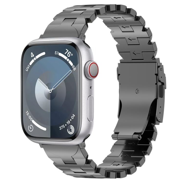 For Apple Watch SE 2022 44mm Butterfly Type Titanium Steel Watch Band(Grey) - Watch Bands by PMC Jewellery | Online Shopping South Africa | PMC Jewellery