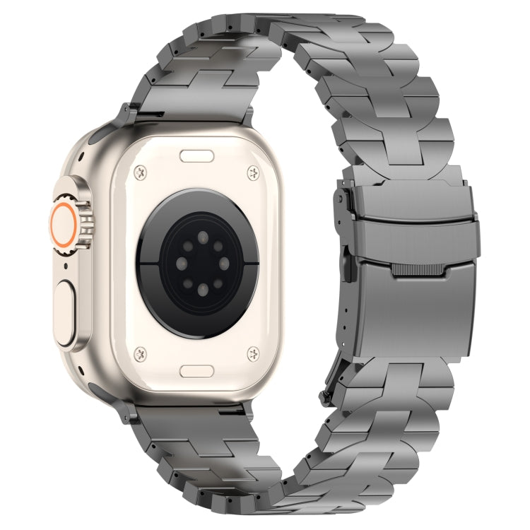 For Apple Watch 42mm Butterfly Type Titanium Steel Watch Band(Grey) - Watch Bands by PMC TechLife | Online Shopping South Africa | PMC TechLife