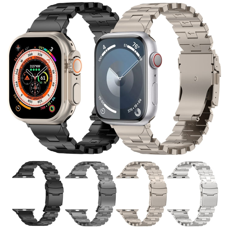 For Apple Watch Series 6 44mm Butterfly Type Titanium Steel Watch Band(Grey) - Watch Bands by PMC Jewellery | Online Shopping South Africa | PMC Jewellery