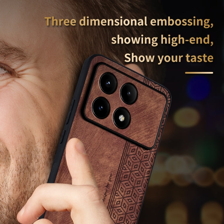 For Xiaomi Redmi K70 AZNS 3D Embossed Skin Feel Phone Case(Brown) - K70 Cases by AZNS | Online Shopping South Africa | PMC Jewellery | Buy Now Pay Later Mobicred