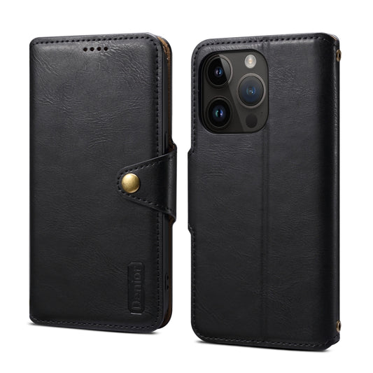 For iPhone 15 Pro Max Denior Cowhide Texture Wallet Style Leather Phone Case(Black) - iPhone 15 Pro Max Cases by Denior | Online Shopping South Africa | PMC Jewellery | Buy Now Pay Later Mobicred