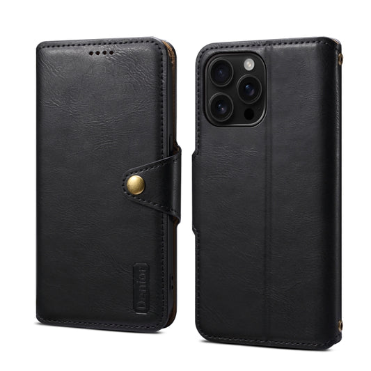 For iPhone 16 Pro Max Denior Cowhide Texture Wallet Style Leather Phone Case(Black) - iPhone 16 Pro Max Cases by Denior | Online Shopping South Africa | PMC Jewellery | Buy Now Pay Later Mobicred