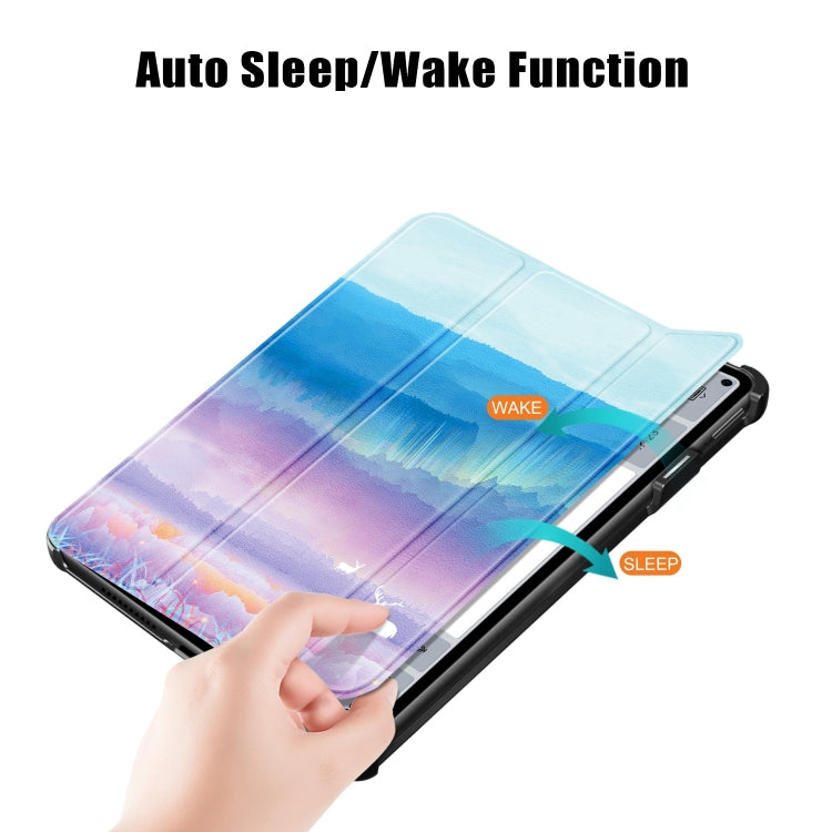 For Huawei MatePad Pro 11 2024 / 2022 Coloured Drawing 3-Fold Smart Leather Tablet Case(Dream Deer) - Huawei by PMC Jewellery | Online Shopping South Africa | PMC Jewellery | Buy Now Pay Later Mobicred