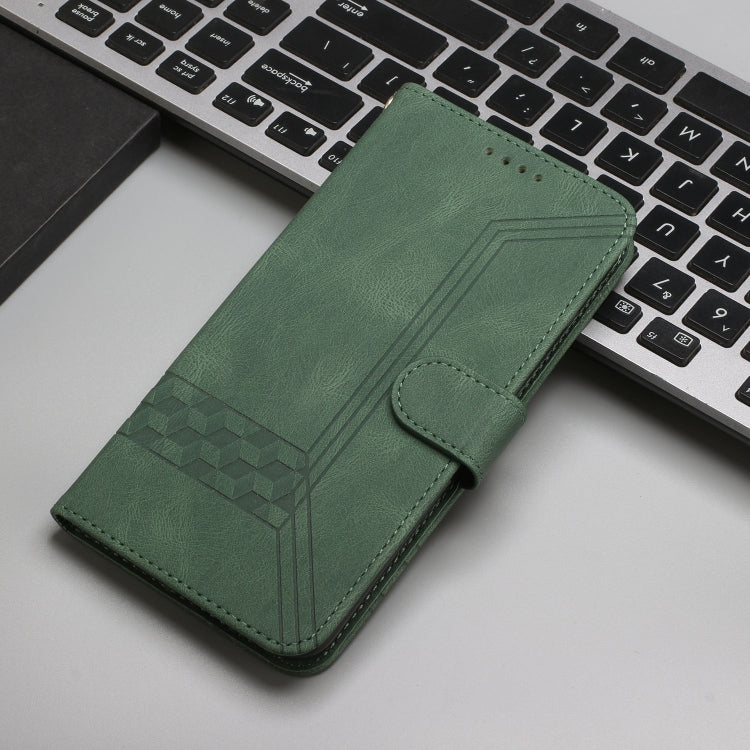 For Xiaomi Redmi K70 Cubic Skin Feel Flip Leather Phone Case(Green) - K70 Cases by PMC Jewellery | Online Shopping South Africa | PMC Jewellery | Buy Now Pay Later Mobicred