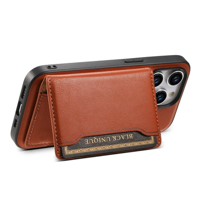 For iPhone 14 Pro Max Denior Cowhide Texture Leather MagSafe Detachable Wallet Phone Case(Brown) - iPhone 14 Pro Max Cases by Denior | Online Shopping South Africa | PMC Jewellery | Buy Now Pay Later Mobicred