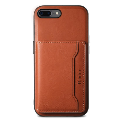 For iPhone 8 Plus/7 Plus Denior Cowhide Texture Leather MagSafe Detachable Wallet Phone Case(Brown) - More iPhone Cases by Denior | Online Shopping South Africa | PMC Jewellery | Buy Now Pay Later Mobicred