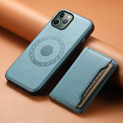 For iPhone 11 Pro Denior Cowhide Texture Leather MagSafe Detachable Wallet Phone Case(Blue) - iPhone 11 Pro Cases by Denior | Online Shopping South Africa | PMC Jewellery | Buy Now Pay Later Mobicred