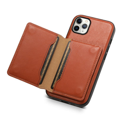 For iPhone 11 Pro Max Denior Cowhide Texture Leather MagSafe Detachable Wallet Phone Case(Brown) - iPhone 11 Pro Max Cases by Denior | Online Shopping South Africa | PMC Jewellery | Buy Now Pay Later Mobicred