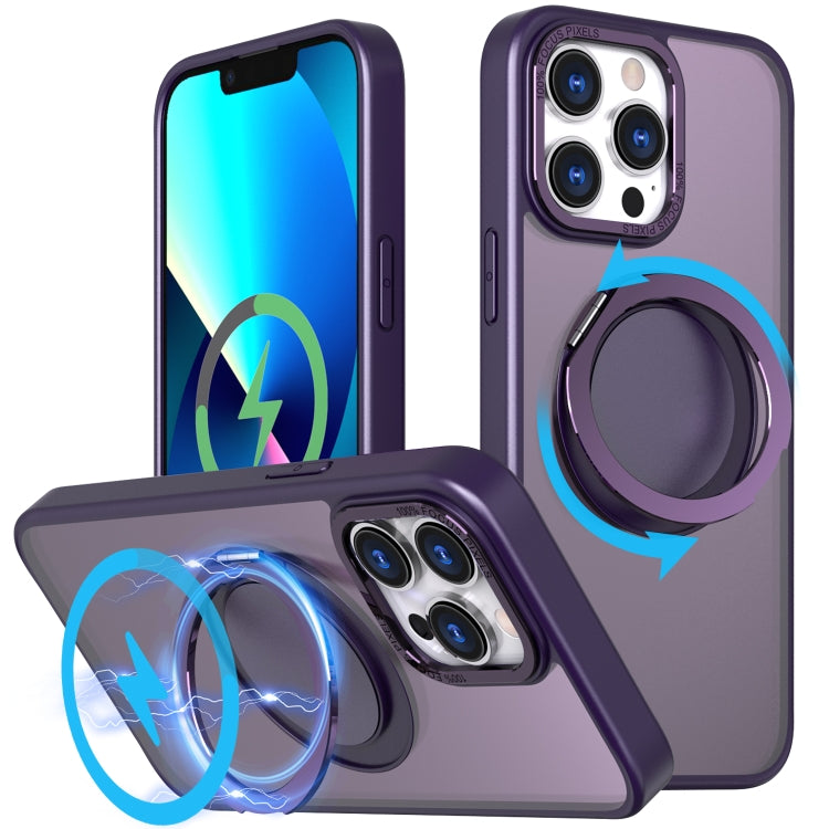 For iPhone 13 Pro 360-degree Rotating MagSafe Magnetic Holder Phone Case(Purple) - iPhone 13 Pro Cases by PMC Jewellery | Online Shopping South Africa | PMC Jewellery