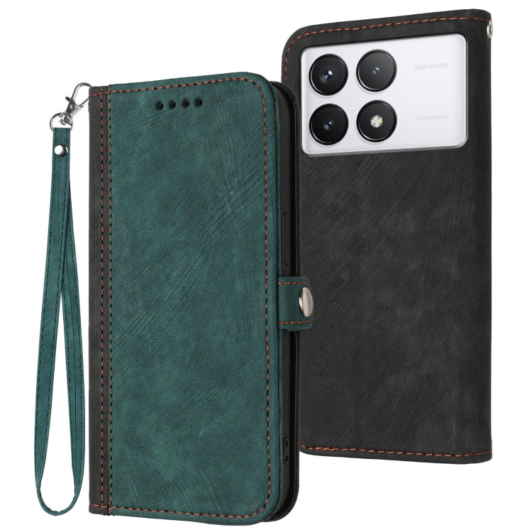 For Xiaomi Redmi K70 Side Buckle Double Fold Hand Strap Leather Phone Case(Dark Green) - K70 Cases by PMC Jewellery | Online Shopping South Africa | PMC Jewellery | Buy Now Pay Later Mobicred