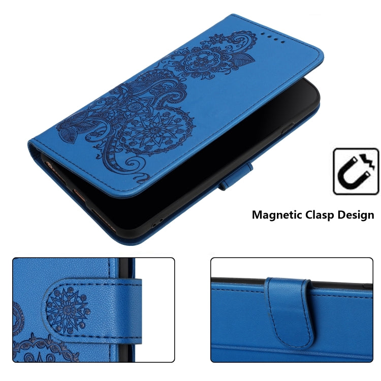 For Google Pixel 9 Pro Datura Flower Embossed Flip Leather Phone Case(Blue) - Google Cases by PMC Jewellery | Online Shopping South Africa | PMC Jewellery | Buy Now Pay Later Mobicred