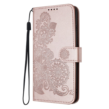 For Google Pixel 9 Datura Flower Embossed Flip Leather Phone Case(Rose Gold) - Google Cases by PMC Jewellery | Online Shopping South Africa | PMC Jewellery | Buy Now Pay Later Mobicred