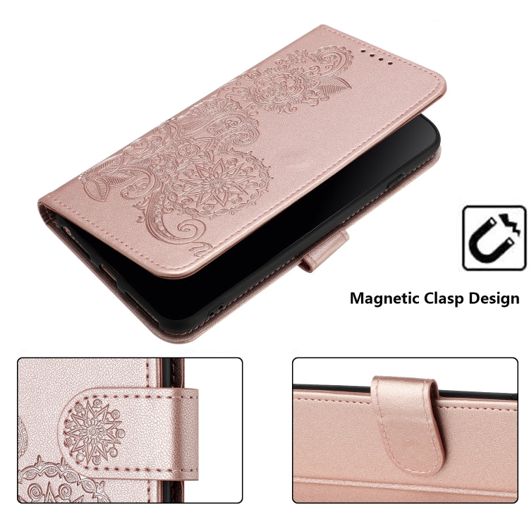 For Xiaomi Redmi K70 Datura Flower Embossed Flip Leather Phone Case(Rose Gold) - K70 Cases by PMC Jewellery | Online Shopping South Africa | PMC Jewellery | Buy Now Pay Later Mobicred