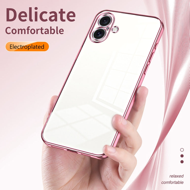 For iPhone 16 Plus Transparent Plating Fine Hole Phone Case(Silver) - iPhone 16 Plus Cases by PMC Jewellery | Online Shopping South Africa | PMC Jewellery | Buy Now Pay Later Mobicred