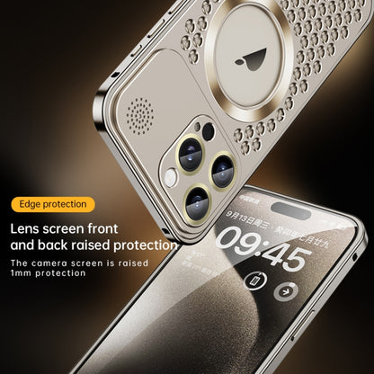 For iPhone 14 Spring Buckle MagSafe Magnetic Metal Aromatherapy Phone Case(Silver) - iPhone 14 Cases by PMC Jewellery | Online Shopping South Africa | PMC Jewellery