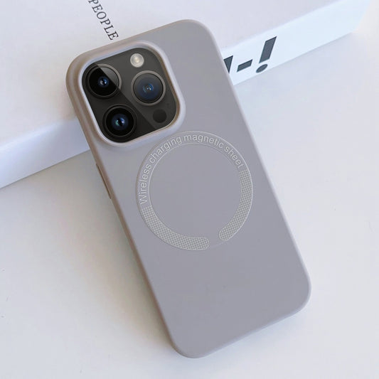 For iPhone 14 Pro Max MagSafe Magnetic Liquid Silicone Phone Case(Grey) - iPhone 14 Pro Max Cases by PMC Jewellery | Online Shopping South Africa | PMC Jewellery