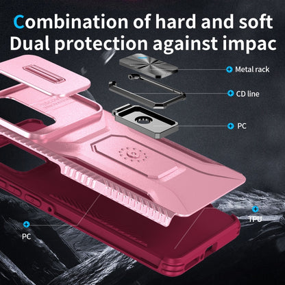 For Motorola Edge 5G 2024 Sliding Camshield Holder Phone Case(Pink + Rose Red) - Motorola Cases by PMC Jewellery | Online Shopping South Africa | PMC Jewellery | Buy Now Pay Later Mobicred