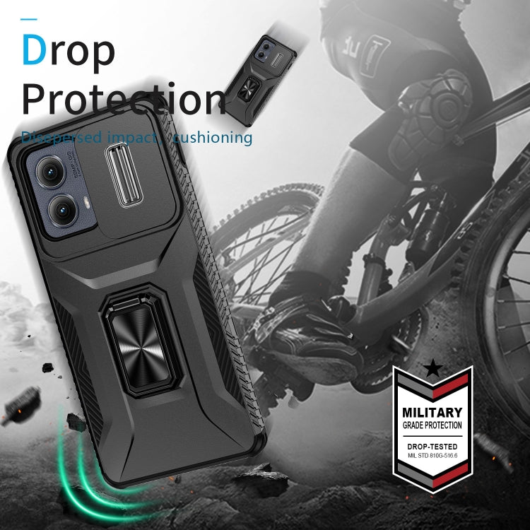 For Motorola Edge 5G 2024 Sliding Camshield Holder Phone Case(Black) - free shipping - PMC Jewellery - Order now!