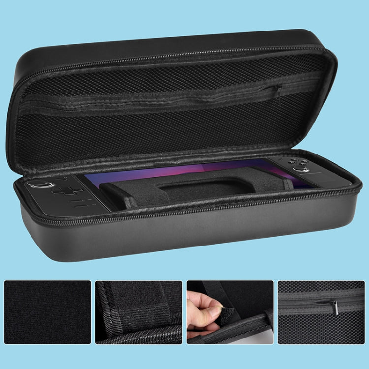 For Lenovo Legion Go  Portable EVA Leather Grain Game Console Storage Bag(Black) - Accessories by PMC TechLife | Online Shopping South Africa | PMC TechLife