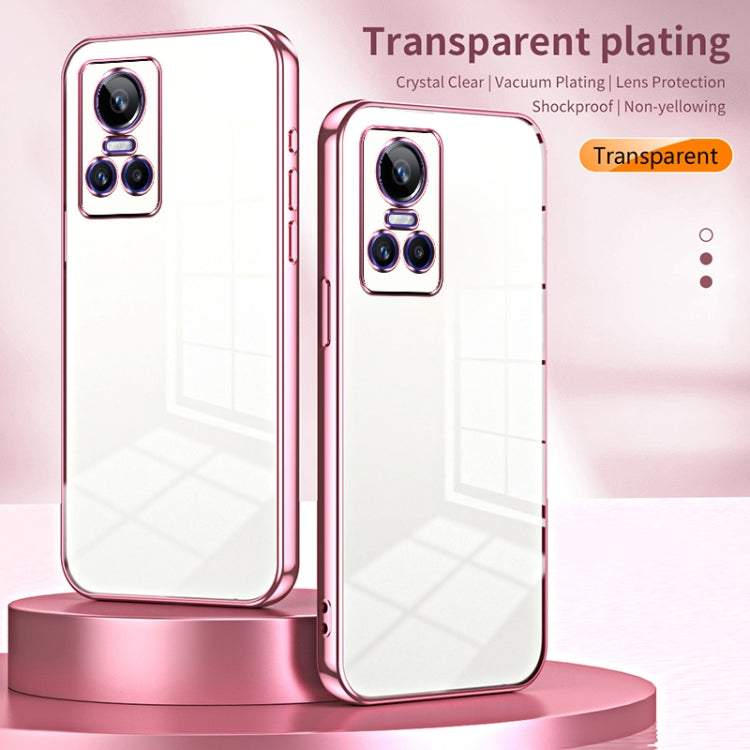 For Realme GT Neo 3 Transparent Plating Fine Hole Phone Case(Blue) - Realme Cases by PMC TechLife | Online Shopping South Africa | PMC TechLife
