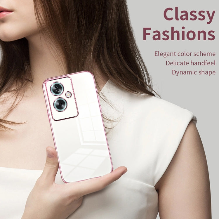 For OPPO A79 5G / A2 Transparent Plating Fine Hole Phone Case(Transparent) - OPPO Cases by PMC TechLife | Online Shopping South Africa | PMC TechLife | Buy Now Pay Later Mobicred