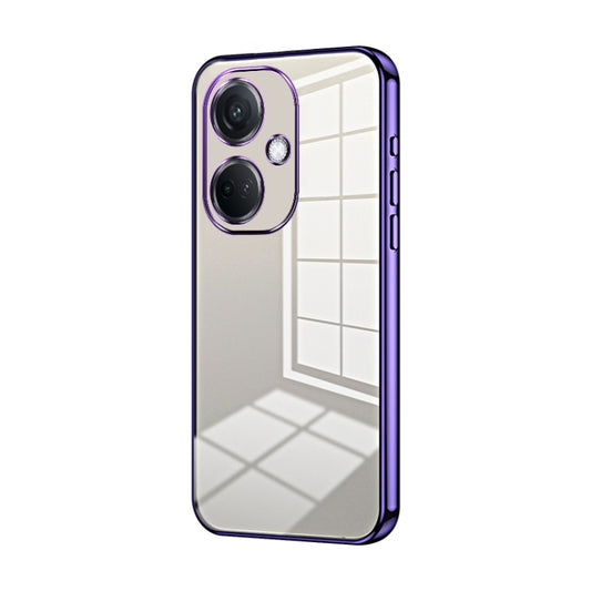 For OPPO K11 Transparent Plating Fine Hole Phone Case(Purple) - OPPO Cases by PMC Jewellery | Online Shopping South Africa | PMC Jewellery | Buy Now Pay Later Mobicred