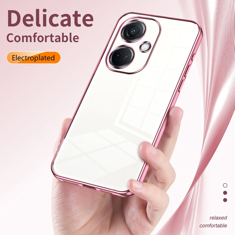 For OPPO K11 Transparent Plating Fine Hole Phone Case(Pink) - OPPO Cases by PMC TechLife | Online Shopping South Africa | PMC TechLife | Buy Now Pay Later Mobicred
