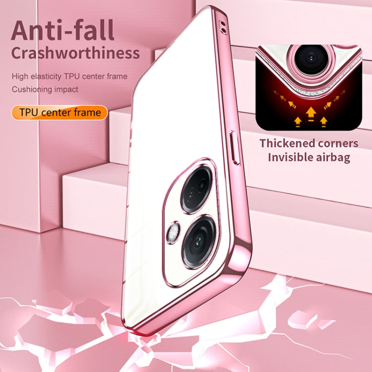 For OPPO K11 Transparent Plating Fine Hole Phone Case(Pink) - OPPO Cases by PMC TechLife | Online Shopping South Africa | PMC TechLife | Buy Now Pay Later Mobicred