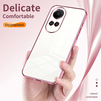 For OPPO Reno10 5G/Reno10 Pro 5G Global Transparent Plating Fine Hole Phone Case(Pink) - OPPO Cases by PMC Jewellery | Online Shopping South Africa | PMC Jewellery | Buy Now Pay Later Mobicred