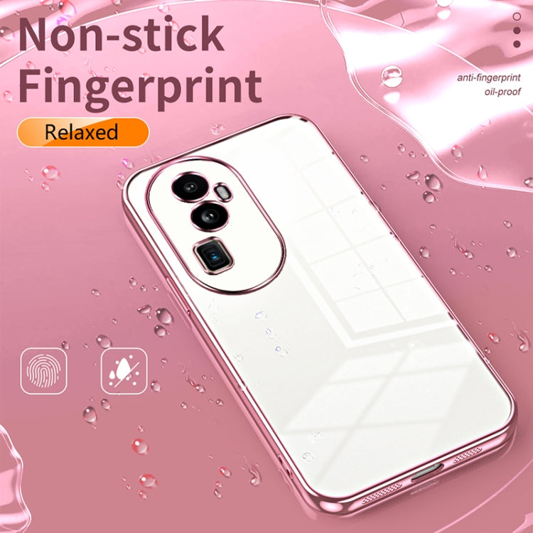 For OPPO Reno10 Pro+ Transparent Plating Fine Hole Phone Case(Silver) - OPPO Cases by PMC TechLife | Online Shopping South Africa | PMC TechLife | Buy Now Pay Later Mobicred