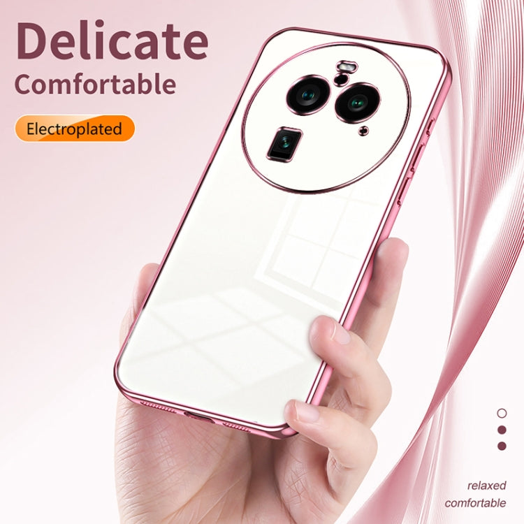For OPPO Find X6 Pro Transparent Plating Fine Hole Phone Case(Gold) - OPPO Cases by PMC TechLife | Online Shopping South Africa | PMC TechLife | Buy Now Pay Later Mobicred