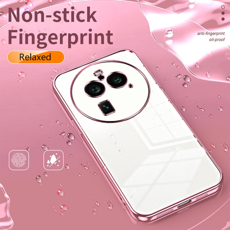 For OPPO Find X6 Pro Transparent Plating Fine Hole Phone Case(Blue) - OPPO Cases by PMC TechLife | Online Shopping South Africa | PMC TechLife | Buy Now Pay Later Mobicred