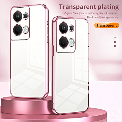 For OPPO Reno9 Pro+ Transparent Plating Fine Hole Phone Case(Purple) - OPPO Cases by PMC Jewellery | Online Shopping South Africa | PMC Jewellery | Buy Now Pay Later Mobicred