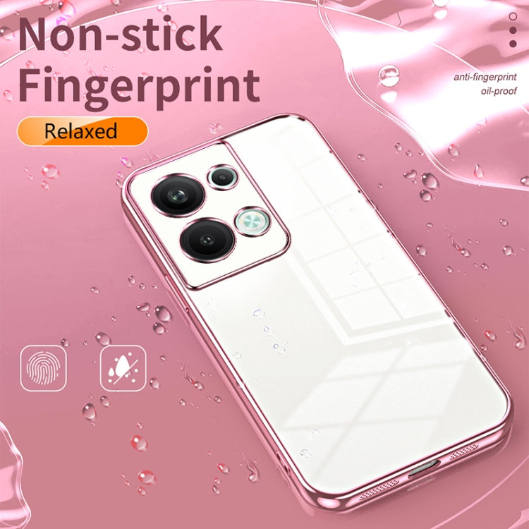 For OPPO Reno9 Pro+ Transparent Plating Fine Hole Phone Case(Green) - OPPO Cases by PMC TechLife | Online Shopping South Africa | PMC TechLife | Buy Now Pay Later Mobicred