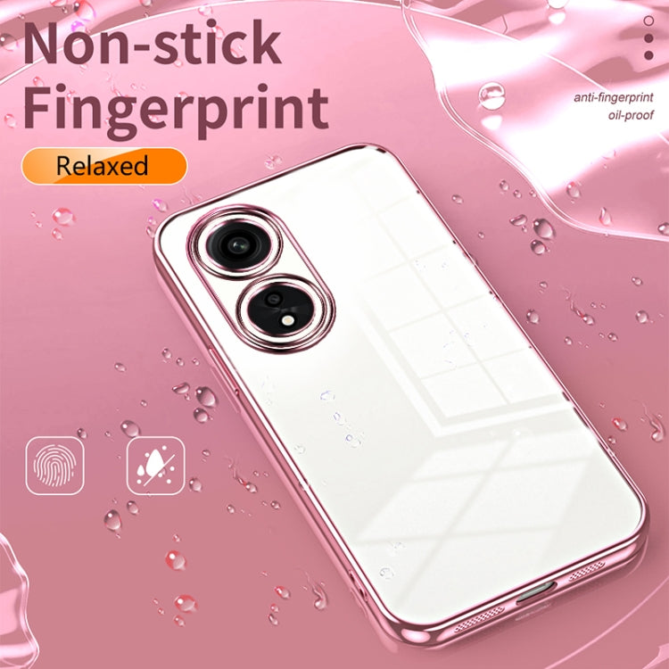 For OPPO A1 Pro Transparent Plating Fine Hole Phone Case(Purple) - OPPO Cases by PMC TechLife | Online Shopping South Africa | PMC TechLife | Buy Now Pay Later Mobicred