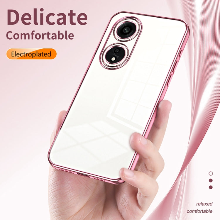 For OPPO A1 Pro Transparent Plating Fine Hole Phone Case(Gold) - OPPO Cases by PMC TechLife | Online Shopping South Africa | PMC TechLife | Buy Now Pay Later Mobicred