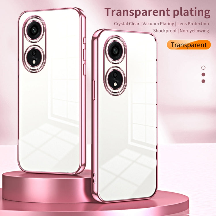 For OPPO A1 Pro Transparent Plating Fine Hole Phone Case(Transparent) - OPPO Cases by PMC Jewellery | Online Shopping South Africa | PMC Jewellery | Buy Now Pay Later Mobicred