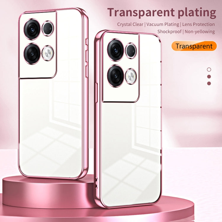 For OPPO Reno8 Pro+ Transparent Plating Fine Hole Phone Case(Blue) - free shipping - PMC TechLife - Order now!