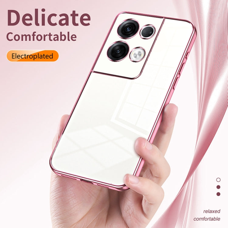 For OPPO Reno8 Pro+ Transparent Plating Fine Hole Phone Case(Blue) - free shipping - PMC TechLife - Order now!