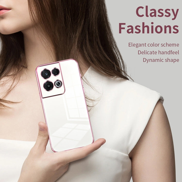 For OPPO Reno8 Pro Transparent Plating Fine Hole Phone Case(Green) - OPPO Cases by PMC TechLife | Online Shopping South Africa | PMC TechLife | Buy Now Pay Later Mobicred
