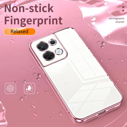 For OPPO Reno8 Transparent Plating Fine Hole Phone Case(Purple) - OPPO Cases by PMC Jewellery | Online Shopping South Africa | PMC Jewellery | Buy Now Pay Later Mobicred