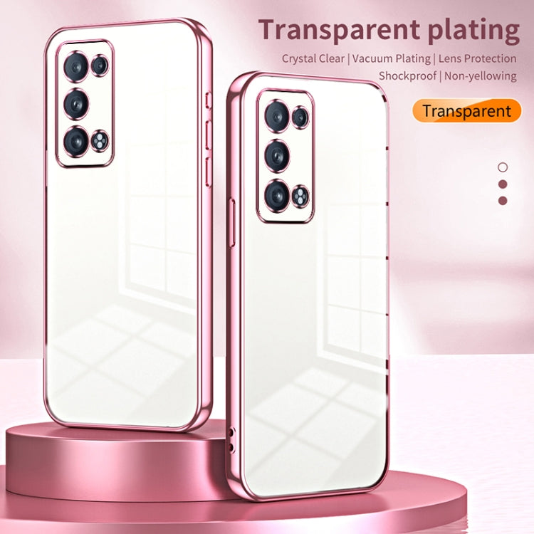 For OPPO Reno6 Pro+ Transparent Plating Fine Hole Phone Case(Silver) - OPPO Cases by PMC Jewellery | Online Shopping South Africa | PMC Jewellery | Buy Now Pay Later Mobicred