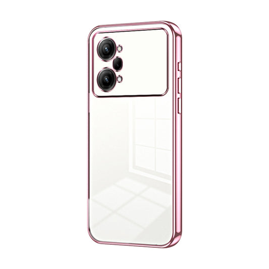 For OPPO K10 Pro Transparent Plating Fine Hole Phone Case(Pink) - OPPO Cases by PMC Jewellery | Online Shopping South Africa | PMC Jewellery | Buy Now Pay Later Mobicred