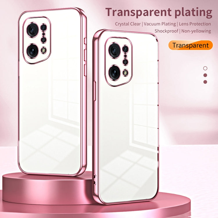 For OPPO Find X5 Transparent Plating Fine Hole Phone Case(Purple) - OPPO Cases by PMC Jewellery | Online Shopping South Africa | PMC Jewellery | Buy Now Pay Later Mobicred