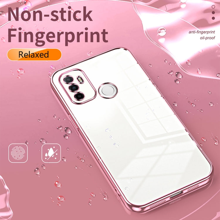 For OPPO A53 2020 / A32 / A11s  Transparent Plating Fine Hole Phone Case(Transparent) - OPPO Cases by PMC Jewellery | Online Shopping South Africa | PMC Jewellery | Buy Now Pay Later Mobicred