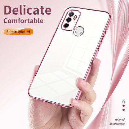 For OPPO A53 2020 / A32 / A11s  Transparent Plating Fine Hole Phone Case(Transparent) - OPPO Cases by PMC Jewellery | Online Shopping South Africa | PMC Jewellery | Buy Now Pay Later Mobicred